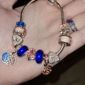 Rose gold charm bracelet